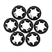 HanTof 7 Sizes 320PCS Internal Tooth Starlock Washers,Quick Speed Locking Washers, Push On Retainers Clips,Push On Nut Fasteners Assortment Kit for Shaft and Stud,65Mn Spring Steel,Black Oxide Finish