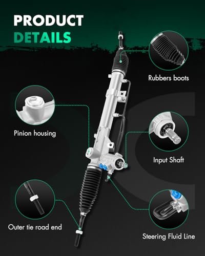 SCITOO Power Steering Rack and Pinion Complete Assembly Fit For BMW 318i,318iC,318iS,318Ti,323Ci,323i,323iC,323iS,325i,325iC,325iS,328Ci,328i,328iC,328iS,M3,Z3,330i,330Ci 1992-2006