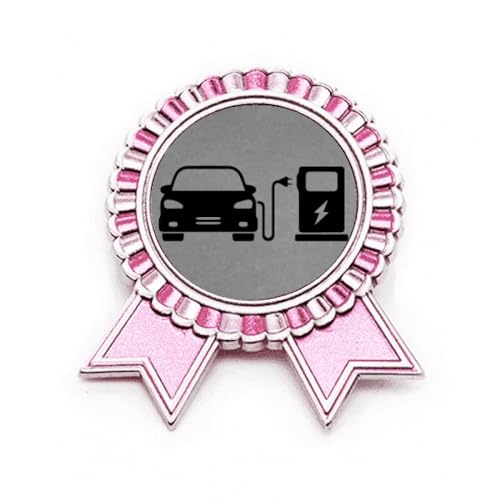Broche Épinglette Médaille de Prix Rose M en Métal pour Véhicules Noirs