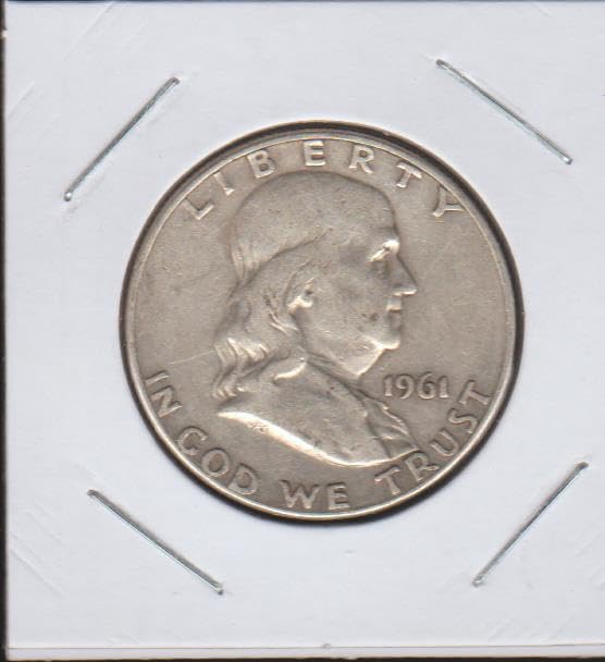 1961 D Franklin (1948-1963) (90% Silver) Half Dollar Seller Fine...