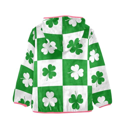 OTVEE St Patricks Clover Plaid Kids Hoodie Jacket Fall Spring Full Zip Warm Outwear Coat2