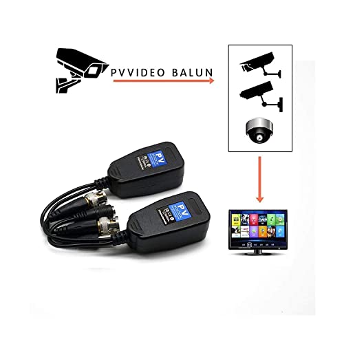 Image of COOLCOLD 8MP Passive Video Balun Transceiver | BNC + DC to RJ45 Network Transceiver Cat5 /Cat6 Adapter | AHD /TVI /CVI /CVBS for 1080p /4K CCTV DVR Security Camera System (Black, 6 Pair)