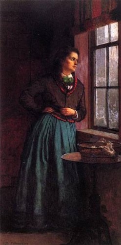 Peinture à l'huile tableau A Day Dream 1877 Eastman Johnson 20 x 24 pouces