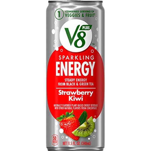 V8 +Sparkling Energy Strawberry Kiwi Energy Drink, Made With Real Vegetable And Fruit Juices, 11.5 Fl Oz Can (Pack Of 12) #TOP7