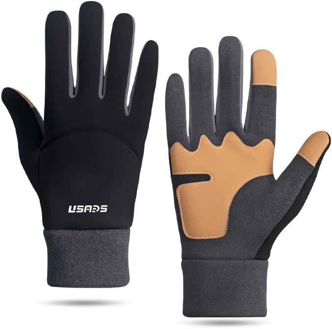 Miniatura 3 de Winter Touch Screen Gloves, Thermal Cycling Gloves for Outdoor Sports, Mountaineering, Photography, Black and Grey