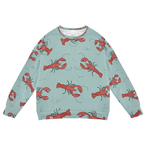 Sea Red Lobster Boy Girl Sweatshirt Toddler Crewneck Pullover Sweater Long Sleeve Fall Winter Clothes
