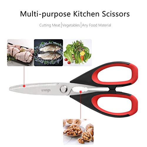 Livingo Kitchen Scissors Heavy Duty, 8.5 Inch Dishwasher Safe Ultra Sharp Premium Heavy Duty Kitchen Shears, Multi Purpose Cooking Scissors Stainless Steel #TOP1