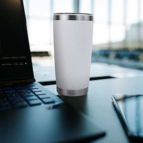 Sollasy 20 Oz Tumbler Coffee Tumbler Stainless Steel Vacuum Insulated Tumbler With Lid Water Glasses Cups For Tea Gifts Travel Mug For Hot And Cold Beverages Durable Leak-Proof White #TOP4