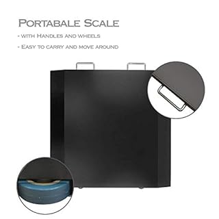 ANGEL USA Heavy Duty Digital Portable Floor Wheelchair Scale, All Metal Platform with Dual Ramp and Wheel, 2025 New Version with Protection Edge