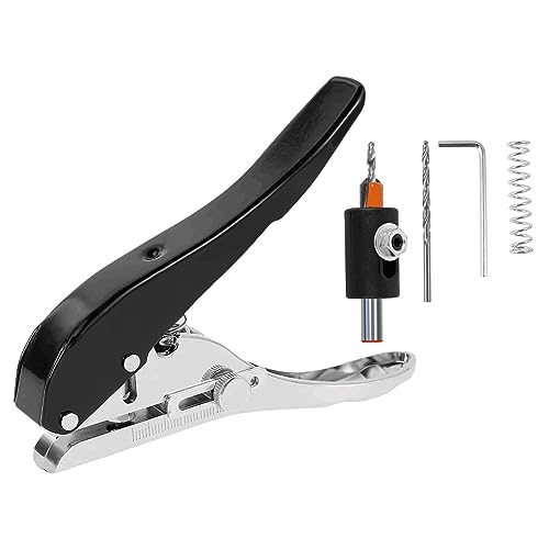 Oshhni Perforatrice Manuale per Bordi Pinza per La Lavorazione Del Legno Strumento di Punzonatura Portatile Multiuso Flessibile Portatile Punzonatrice per Ca, Nero 10mm