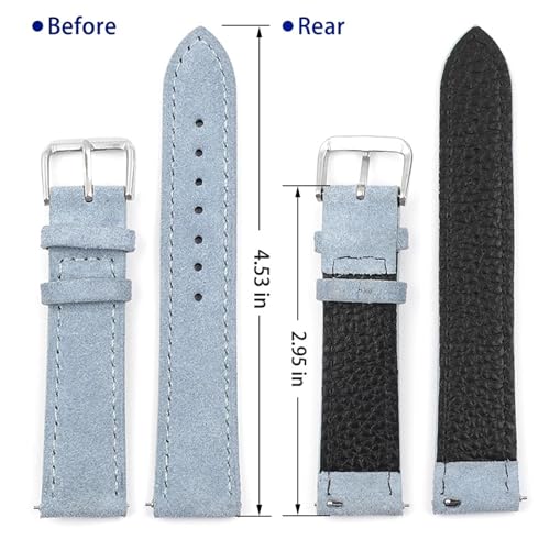 Bracelet de montre en daim et cuir souple premium de 18mm à 24mm - 3