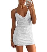 MIYIEONZ Women's Sequin Sparkly Glitter Dress Sexy Sleeveless Backless Spaghetti Strap Party Club...