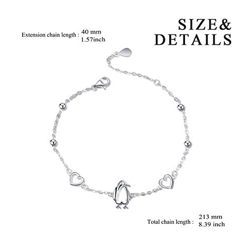Angel Caller Penguin Bracelets For Women Girls Sterling Silver Adjustable Chain Bracelet Jewelry Gifts #TOP2
