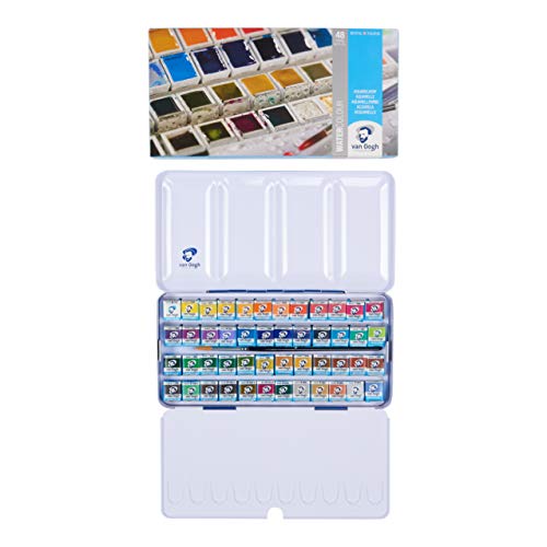 Van Gogh Watercolor Paint Set Metal Tin 48-half Pan