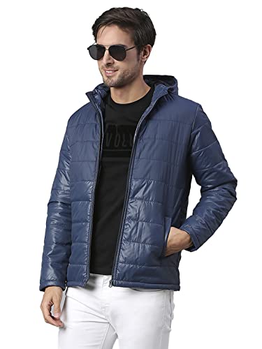 Image of Dennis Lingo Men's Polyester Regular Full Sleeves Solid Puffer Jacket - Lightweight, And Water-Resistant, Casual Winterwear