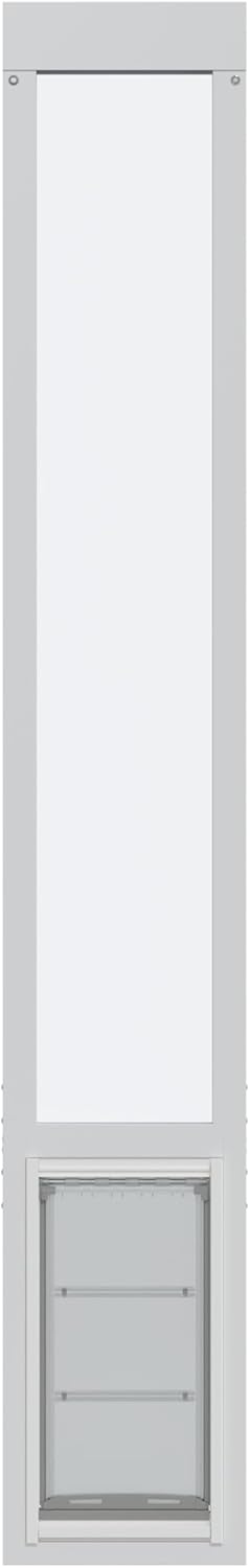 Endura Flap Pet Door for Vinyl Sliding Glass Doors | Weatherproof & Insulated Dog Door for Vinyl Sliders | Durable with Secure Locking Cover | White, XL Flap, 93.25"-96.25" Slider Height