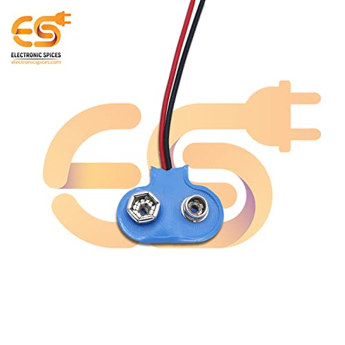 Image of Electronic Spices 9V battery clip connector with two Alligator clip pack of 5pcs