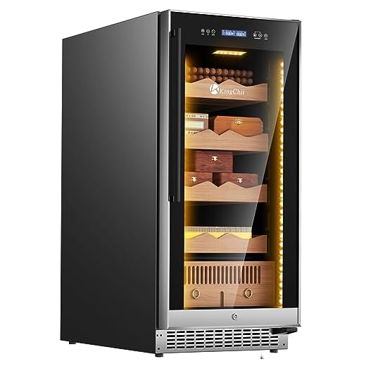 KingChii 265L Electric Cigar Humidor Temperature & Humidity Control,with Spanish Cedar Wood Shelves & Drawer Hygrometer Father's Day Gifts For Men (1500 Capacity)