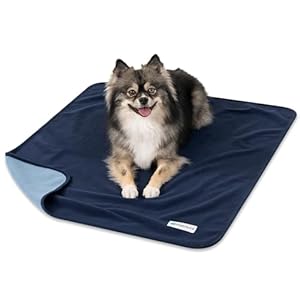 PetAmi Waterproof Dog Blanket for Small Medium Pets Dogs Cats, Pet Couch Cover Protector for Furniture, Reversible Washable Soft Fleece Cat Blanket for Bed Couch Sofa, 29×40 (Navy/Blue)