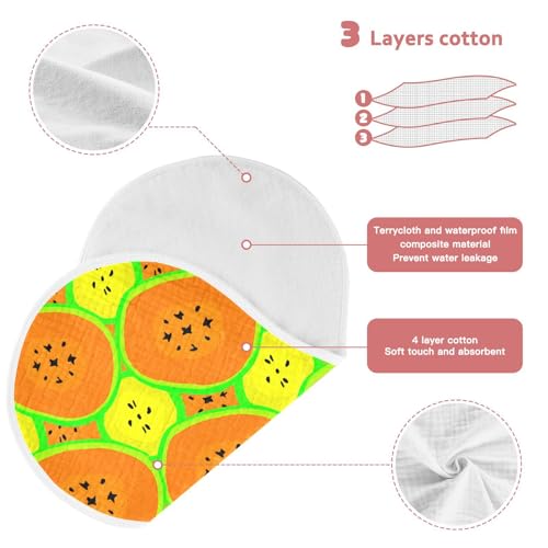 Sliced Papaya Banana Fruitage Baby Burp Cloths Cotton Washcloths Soft Absorbent Burping Rags for Baby Boy Girl Muslin Burp Cloths 1 Pack 5