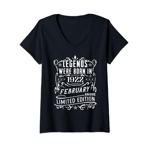 Mujer Cumpleaños Febrero 1922 Edición Limitada Regalo February Camiseta Cuello V