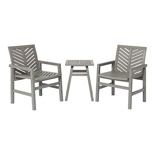 Vincent 3-Piece Chevron Outdoor Patio Chat Set - Grey Wash #TOP3