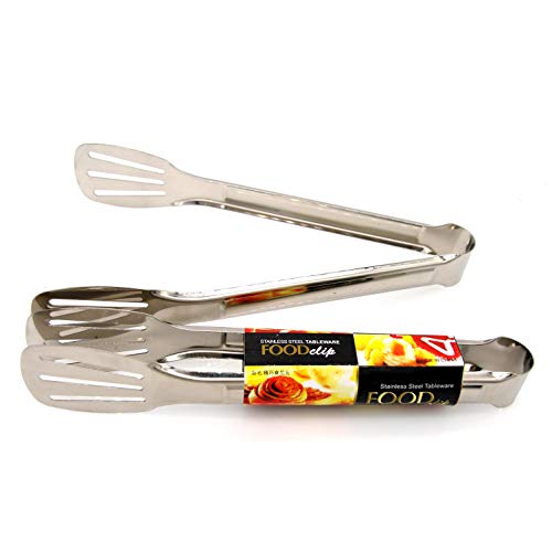 2 PCs Stainless Steel Food Tongs - Food Clip - Cooking Tongs - Kitchen Serving Spade Tongs for Cooking Barbecue Salads Pastry Bread Sandwich - 91 Length