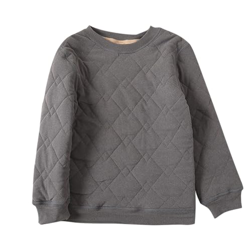 Unisex Kids Sweatshirts Girls Boys Casual Crewneck Long Sleeve Fleece Lined Pullover Fall Winter Outdoor Warm Clothes