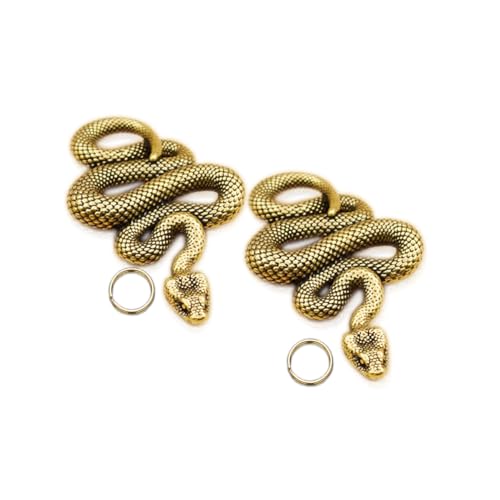 Estatua de serpiente de latón, pack 2 mini cobras metálicas miniatura 1