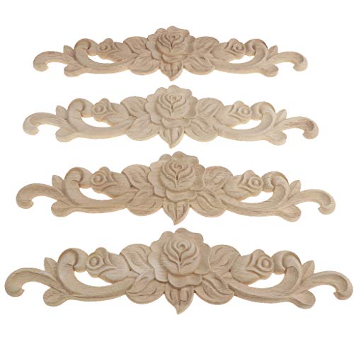 Applique d'angle en bois sculpté M x2 pour meuble à customiser
