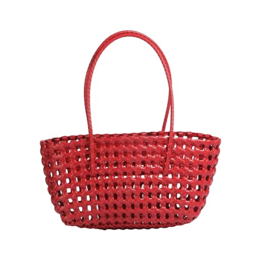 Hollow-Out Plastic Woven Clutch, Hobo Summer Shoulder Bag, Beach Travel Tote