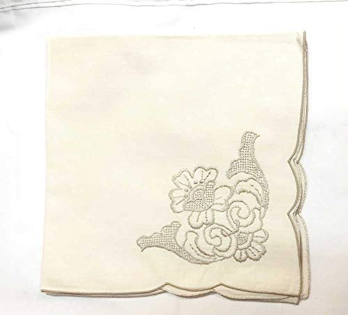 Servilletas de tela bordadas set de 4 miniatura 1