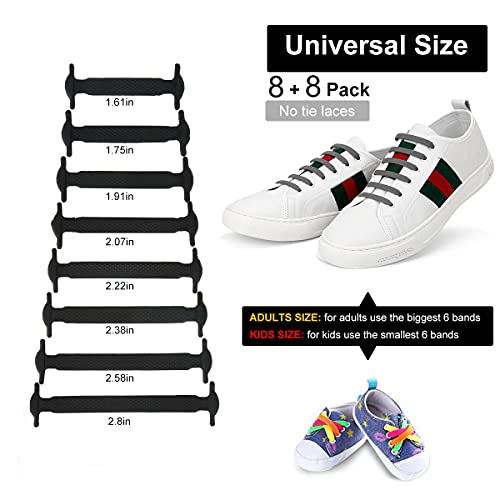Image of No Tie Shoelaces for Kids Adults, Elastic Silicone Shoe Laces for Sneakers