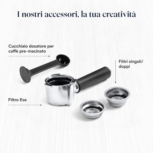 De’Longhi Dedica Style – Perfetto Macchina Da Caffè Espresso, Compatibile Con Cialde Ese, Montalatte Manuale Per Cappuccino, Pannello Di Controllo Con Pulsanti, Larghezza 15 Cm, Titanio (EC685.TB) - 10