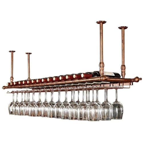 Casier à vin de plafond réglable pour verres et bouteilles