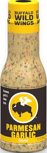 Buffalo Wild Wings Parmesan Garlic Sauce, 12 fl. oz., Perfect Dipping Sauce, Chicken Marinade, Chicken Parmesan Topping and Wing Seasoning, Made with Italian Herbs