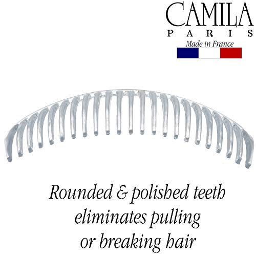 Camila CP2911 French Side Combs Large Curved, Clear French Twist Hair Combs Decorative thumb #6