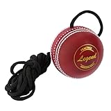 SS Legend Hanging Ball for Bat Knocking,Practice with Reaction String, Threaded Seam- Red Color