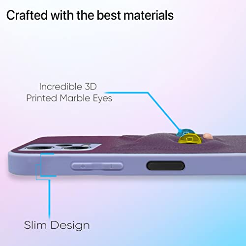 Image of Pikkme Redmi Note 12 Pro Plus 5G Back Cover for Girls | Cute Cat Leather Finish | Soft TPU | Case for Redmi Note 12 Pro Plus 5G (Purple)