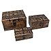 Nautical Cove Wooden Treasure Chest Keepsake Box with Hinged Lid and Antique Iron Lock (Medium 6.5x4.5x3.5) – Pirate Decor Storage Box for Jewelry, Trinkets, and Collectibles – Rustic Decorative Box
