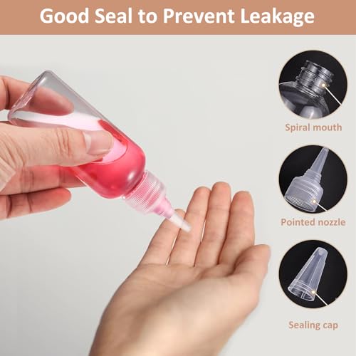 CafullCon 18 Stück Squeeze Flasche, 50ml Klein Quetschflaschen Kunststoff, Toilettenartikel flaschenfür Reisen, Wiederverwendbar Quetschflasche mit Etiketten Trichter für Ketchup Saucen Dressings