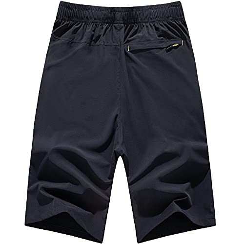 Ltifone Dark Grey Mens Capri Pants, 3/4 Shorts For Men, Athletic Quick Dry Lightweight Below Knee Travel Casual #TOP1