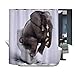 Harson & Jane - Tenda da doccia impermeabile e antimuffa, in poliestere (180 cm di larghezza) x 220 cm di altezza, elefante seduto)