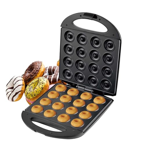 Donut Maker, Mini Donut Maker with Non-Stick Surface, Donut Maker with Cool Touch Handles Makes 16 Delicious Fresh Donuts In Minutes, Black