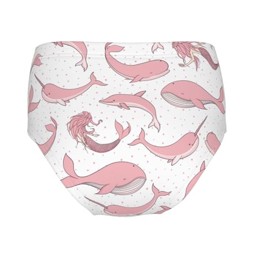 Mermaids With Narwhals Girls' Underwear Soft Cotton Little Girls Panties Comfort Briefs2