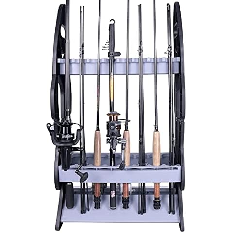 Croch 16 Fishing Rod Holder Storage Rack, Fishing Pole Stand Garage Organizer Holds Any Type of Rod or Hiking Sticks Keep It Steady Cover