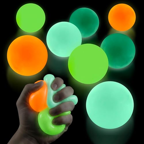 8 Pcs Glow in The Dark Sticky Balls for Ceiling - 1.8
