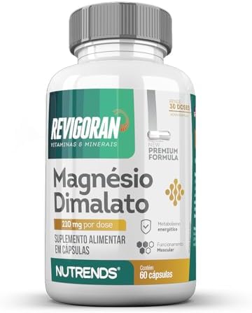Revigoran Magnésio Dimalato 60 Cápsulas, 210mg de Magnésio, Nutre...