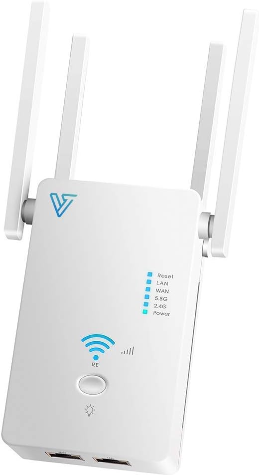 WiFi Range Extender - Coverage up to 1200 Sq ft, 1200Mbps Dual Band AC, Verratek DB-1200 WiFi Extender, Wireless Internet Signal Booster, Repeater, One Touch WPS Setup to Extend Range of WiFi Internet