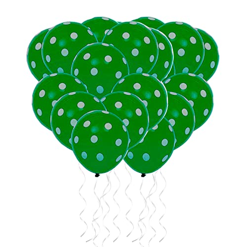 Image of RasuDecor 20 Pieces 12 inch Polka Dot Latex Balloon Dark Green and White Dot Colorful Balloons, 12 Inch Latex Polka Dots Balloons for Kids Women Men Birthday Easter Engagement Wedding, Halloween Party Supplies Decor #RasuImpex (20Pcs 12 inchPolkaDotDGreenWhite)